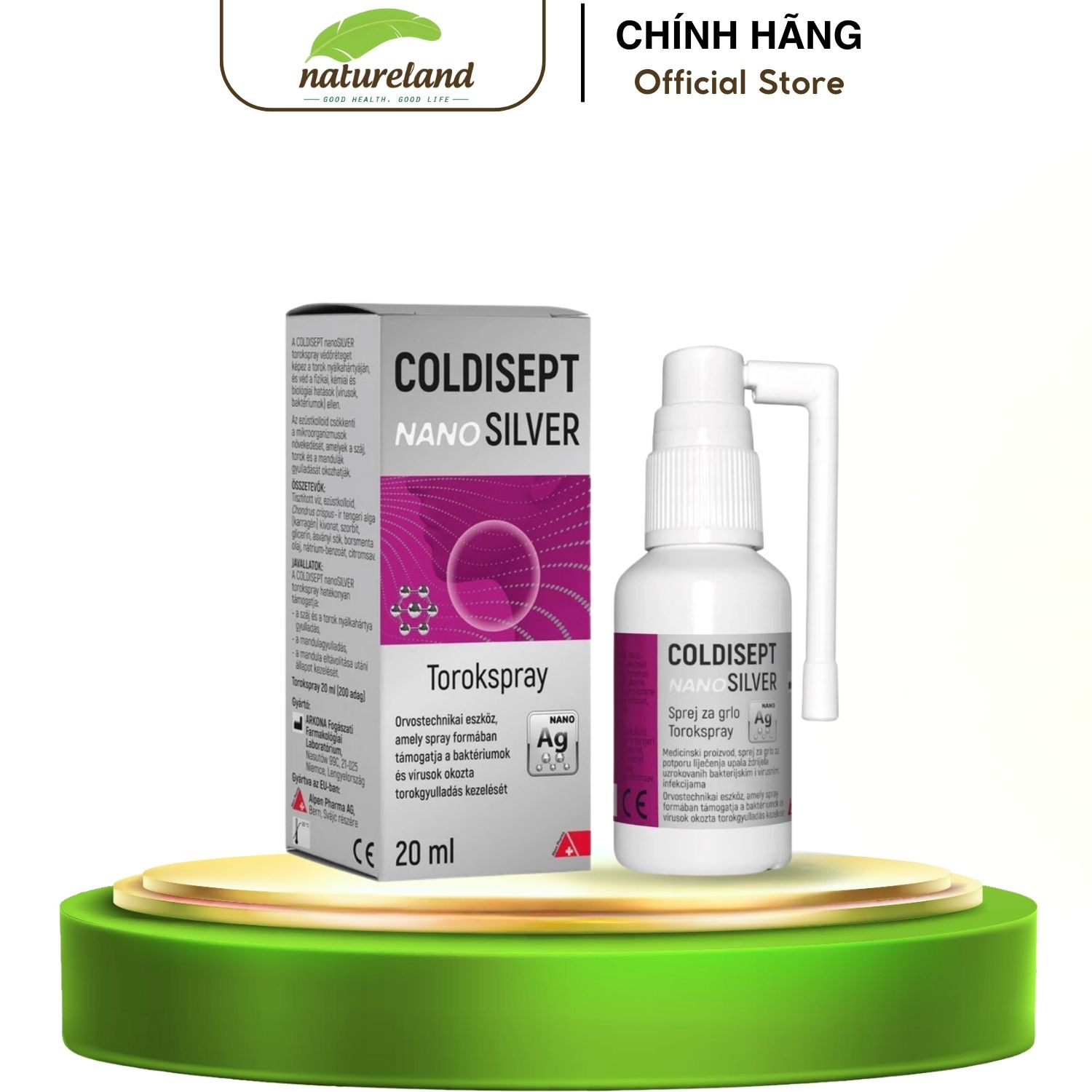 Xịt họng nano bạc Coldisept NanoSilver giảm viêm đau rát cổ họng